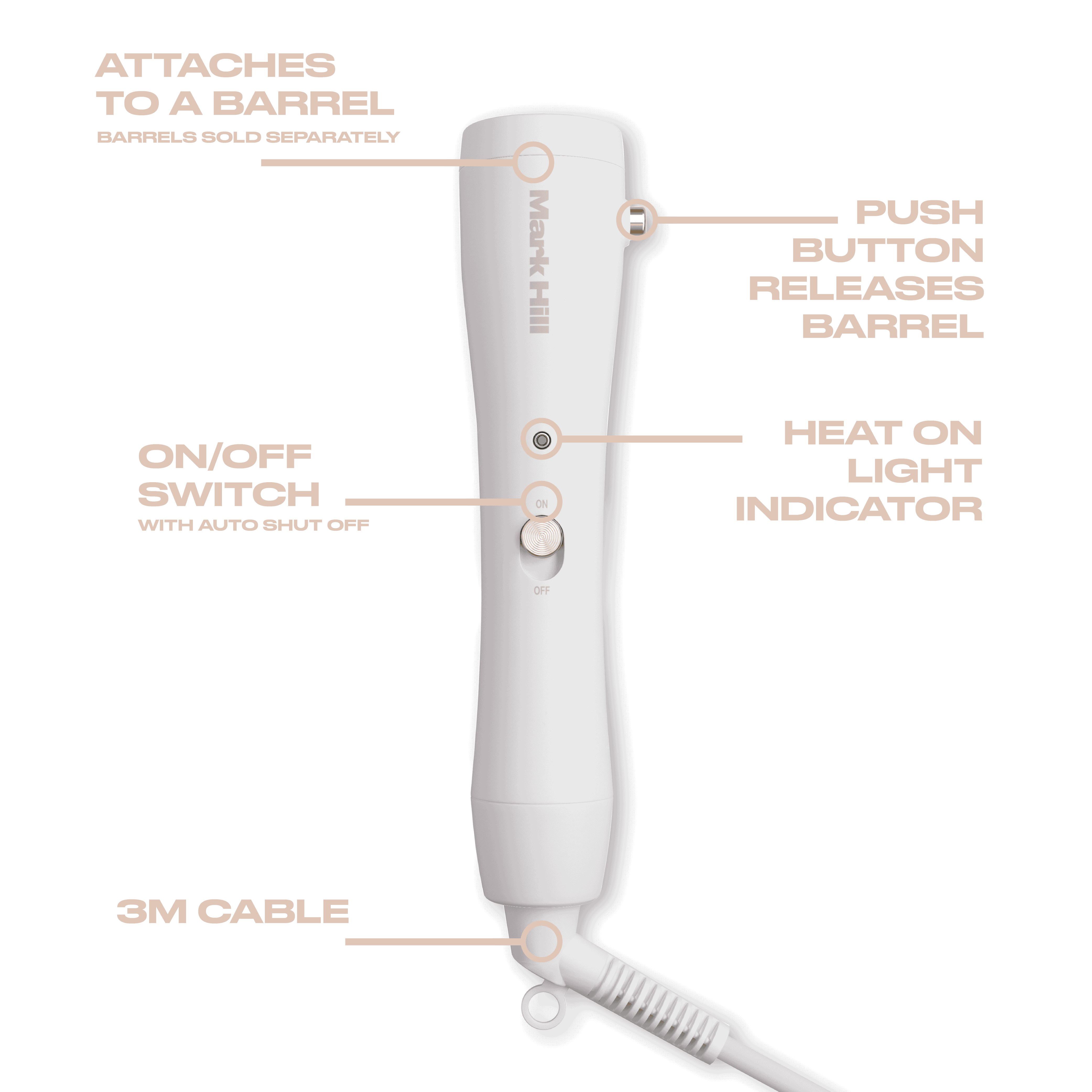 Styling Wand Handle, Ice White Edition (Damaged Box) - Image 3